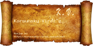 Korsunsky Virág névjegykártya